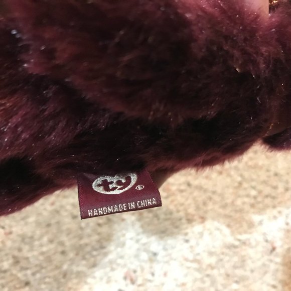 Ty Attic Treasures Beanie Babies 1993 BEARGUNDY Articulated Beanie Baby w/ Tags - Picture 4 of 7